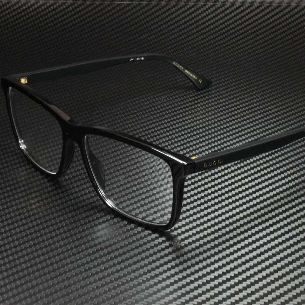 Gucci Men's Shiny Black 57mm Eyeglasses
